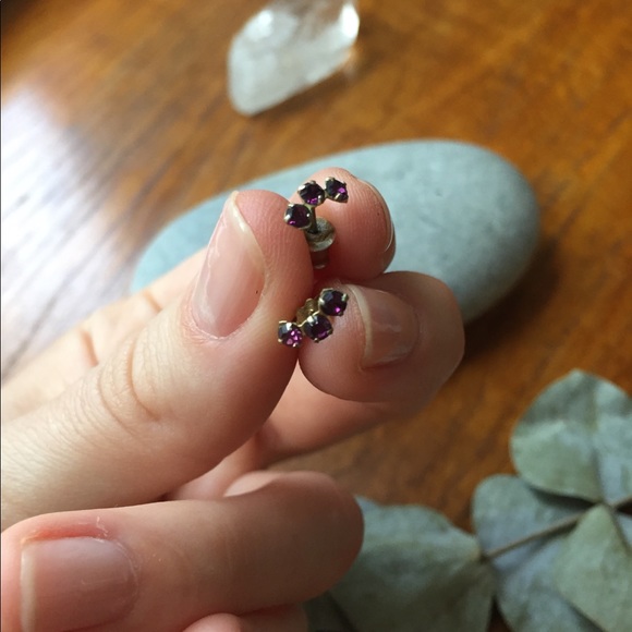 🤑 FREE with any bundle! - purple rhinestone studs - Picture 3 of 3